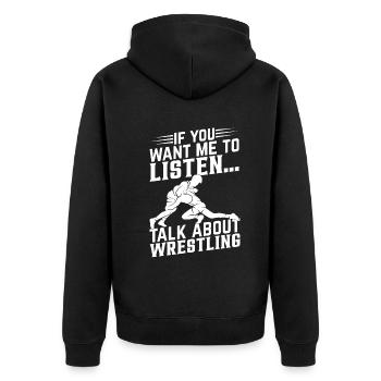 Wrestling Wrestle Martial Arts Wrestling Fighter - Unisex Premium Bio Zip Hoodie - Schwarz - Hinten - Nico (187cm)