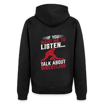 Wrestling Wrestler Wrestle Martial Arts Wrestling - Unisex Premium Bio Zip Hoodie - Schwarz - Hinten - Nico (187cm)