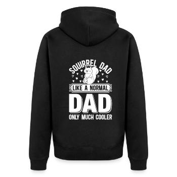 Squirrel Dad Like A Normal Dad Only Much Cooler - Unisex Premium Bio Zip Hoodie - Schwarz - Hinten - Nico (187cm)