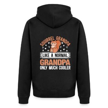 Grandpa Squirrel Lover Cute Squirrel Grandpa Squir - Unisex Premium Bio Zip Hoodie - Schwarz - Hinten - Nico (187cm)