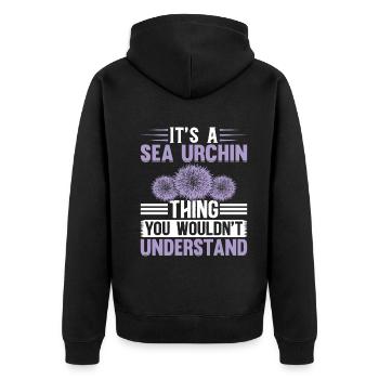 It's A Sea Urchin Thing - Cute Sea Urchin Lover - Unisex Premium Organic Zip Hoodie - black - Back - Nico (187cm)