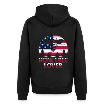 Honeybee Lover Beekeeping Bees - Honeybee Beekeepe - Unisex Premium Organic Zip Hoodie - black - Back - Nico (187cm)