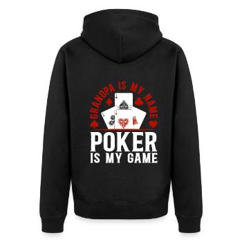 Poker Grandpa Is My Name Poker Is My Game - Poker - Veste à capuche bio Premium Unisexe - noir - Dos - Nico (187cm)