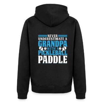 Pickleball Grandpa Pickleball Paddle Pickleball Pl - Unisex Premium Bio Zip Hoodie - Schwarz - Hinten - Nico (187cm)