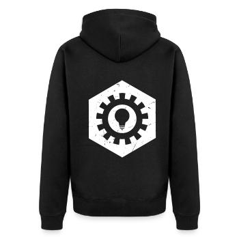 Mechanical Engineer Engineering Gear Engineer - Unisex Premium Bio Zip Hoodie - Schwarz - Hinten - Nico (187cm)