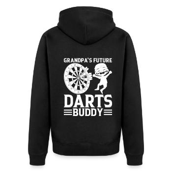Darts Player Boy Darts Baby - Grandpa's Future Dar - Unisex Premium Organic Zip Hoodie - black - Back - Nico (187cm)