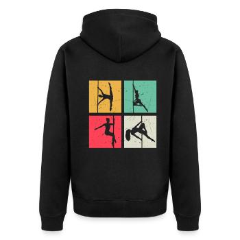 Pole Dance Silhouette - Pole Dancer Pole Dancing - Unisex Premium Bio Zip Hoodie - Schwarz - Hinten - Nico (187cm)