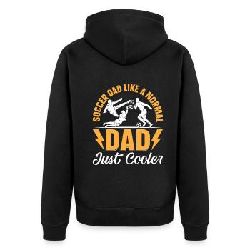 Soccer Daddy Soccer Dad Like A Normal Dad Just Coo - Unisex Premium Bio Zip Hoodie - Schwarz - Hinten - Nico (187cm)