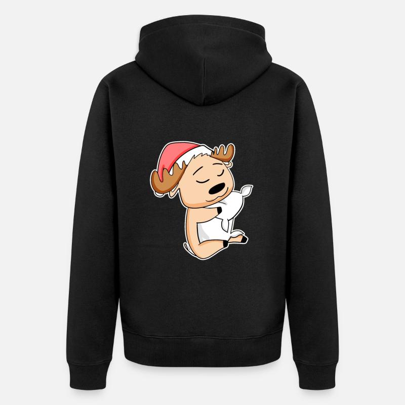 Noël des wapitis - Veste à capuche bio Premium Unisexe - noir