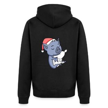 Noël des chauves-souris - Veste à capuche bio Premium Unisexe - noir - Dos - Nico (187cm)