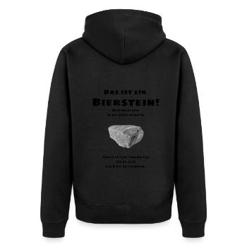 Bierstein Biertrinken Bierflasche Bier Alkohol - Unisex Premium Bio Zip Hoodie - Schwarz - Hinten - Nico (187cm)