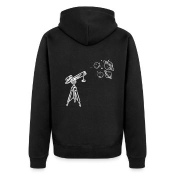 Aerospace Astronomer Solar System Astronomy - Unisex Premium Bio Zip Hoodie - Schwarz - Hinten - Nico (187cm)