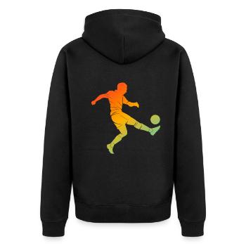 Soccer Player Silhouette Soccer Player - Unisex Premium Organic Zip Hoodie - black - Back - Nico (187cm)