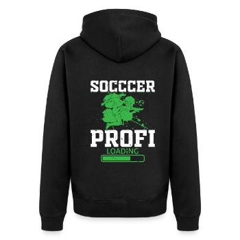 Soccer Pro Loading - Soccer Lover Soccer Player - Unisex Premium Organic Zip Hoodie - black - Back - Nico (187cm)