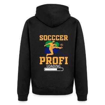 Soccer Lover Soccer Player - Soccer Professional Loading - Unisex Premium Organic Zip Hoodie - black - Back - Nico (187cm)