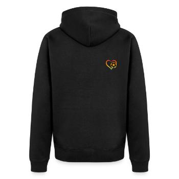 Joueur de soccer - Soccer Heart Soccer Ball - Veste à capuche bio Premium Unisexe - noir - Dos - Nico (187cm)
