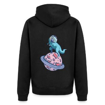 Astronaute de l’aérospatiale Dinosaure Voyage dans l’espace Dino Astronaute - Veste à capuche bio Premium Unisexe - noir - Dos - Nico (187cm)