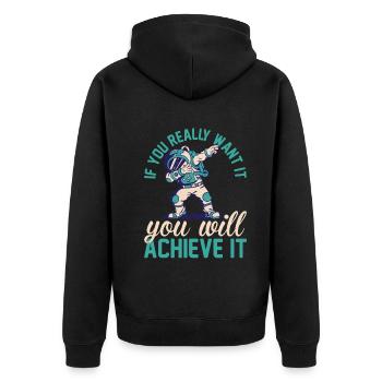 Dabbing Aerospace Astronaut Space Travel Space Branch - Unisex Premium Organic Zip Hoodie - black - Back - Nico (187cm)