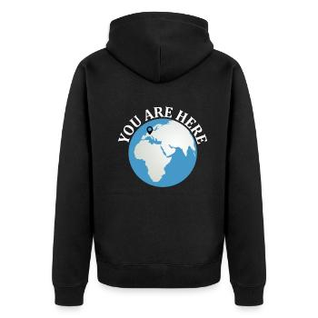 You Are Here - Planet Lover Earth Day Funny Planet - Unisex Premium Organic Zip Hoodie - black - Back - Nico (187cm)