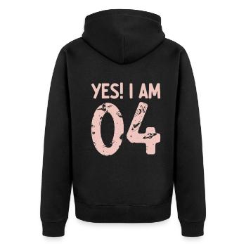 Space Astronaut Kids - Yes! I Am 4 Years Old 4 Bir - Unisex Premium Organic Zip Hoodie - black - Back - Nico (187cm)