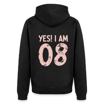 Space Astronaut Kids Birthday 8 Years Old 8th Birt - Unisex Premium Bio Zip Hoodie - Schwarz - Hinten - Nico (187cm)
