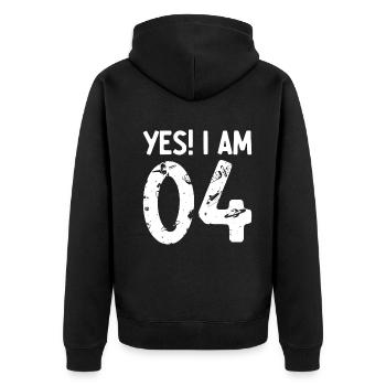 Yes! I Am 4 Years 4 Birthday Kids Space Astronaut - Unisex Premium Organic Zip Hoodie - black - Back - Nico (187cm)