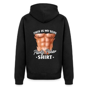Joueur de poker - Ceci est ma chemise de poker de fête sexy p - Veste à capuche bio Premium Unisexe - noir - Dos - Nico (187cm)