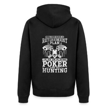 Plan de retraite des joueurs de poker Jouer au poker et à Hunti - Veste à capuche bio Premium Unisexe - noir - Dos - Nico (187cm)