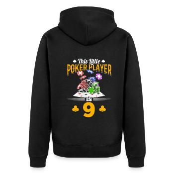 Ce petit joueur de poker a 9 ans Poker Birt - Veste à capuche bio Premium Unisexe - noir - Dos - Nico (187cm)