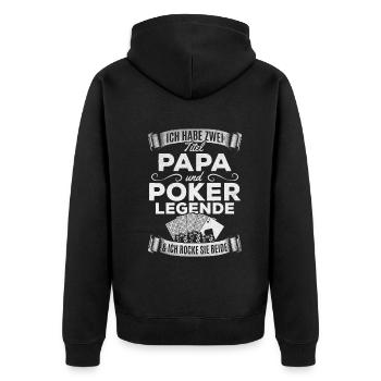 I Have Two Titles Dad and Poker Legend - Poker - Unisex Premium Organic Zip Hoodie - black - Back - Nico (187cm)