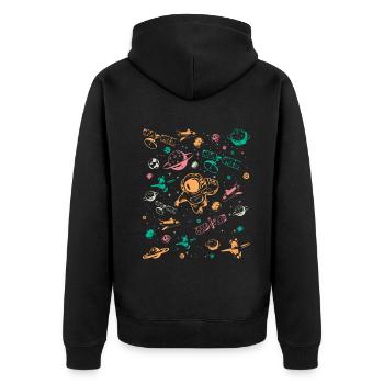 Space Travel Spaceship Aerospace Equipment Space A - Unisex Premium Organic Zip Hoodie - black - Back - Nico (187cm)