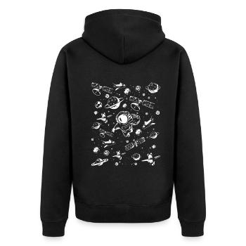 Space Travel Equipment Spaceship Aerospace Space A - Unisex Premium Organic Zip Hoodie - black - Back - Nico (187cm)