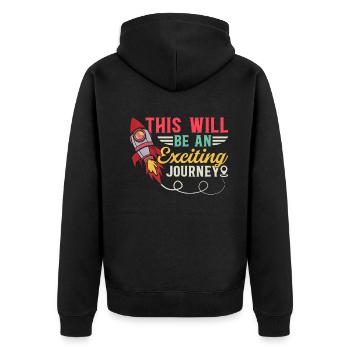 This Will Be An Exciting Journey - Space Travel Sp - Unisex Premium Organic Zip Hoodie - black - Back - Nico (187cm)
