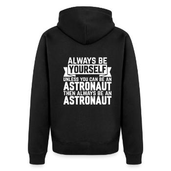 Space Rocket Aerospace Astronaut Space Travel Astr - Unisex Premium Organic Zip Hoodie - black - Back - Nico (187cm)