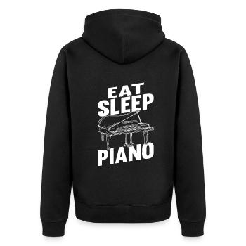 Eat Sleep Piano - Pianist Musician Funny Piano Pla - Unisex Premium Organic Zip Hoodie - black - Back - Nico (187cm)