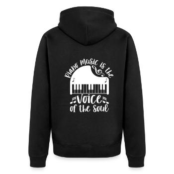 La musique pour piano est la voix de l’âme - Piano Playe - Veste à capuche bio Premium Unisexe - noir - Dos - Nico (187cm)