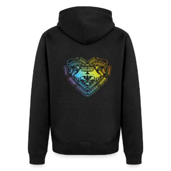 Piano Heart - Piano Keyboard Player Keyboardist Pi - Unisex Premium Organic Zip Hoodie - black - Back - Nico (187cm)