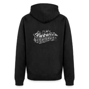 Piano clavier Pianiste - Chats avec clavier piano - Veste à capuche bio Premium Unisexe - noir - Dos - Nico (187cm)