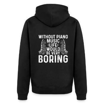 Sans piano, la vie serait très ennuyeuse - Pi - Veste à capuche bio Premium Unisexe - noir - Dos - Nico (187cm)