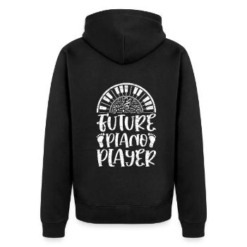 Future Piano Player - Keyboard Pianist Piano Music - Unisex Premium Bio Zip Hoodie - Schwarz - Hinten - Nico (187cm)
