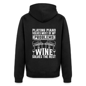 Jouer du piano résout la plupart de mes problèmes - Piano P - Veste à capuche bio Premium Unisexe - noir - Dos - Nico (187cm)