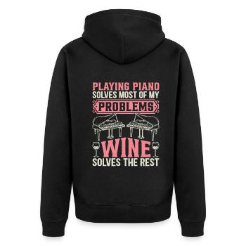 Jouer du piano résout la plupart de mes problèmes - Piano P - Veste à capuche bio Premium Unisexe - noir - Dos - Nico (187cm)