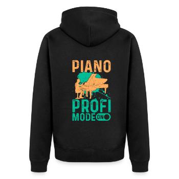 Pianist Piano Music Lover - Piano Profi Mode On - Unisex Premium Organic Zip Hoodie - black - Back - Nico (187cm)