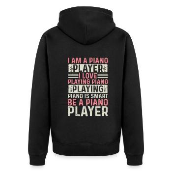Je suis un pianiste J’aime jouer du piano - Piano K - Veste à capuche bio Premium Unisexe - noir - Dos - Nico (187cm)