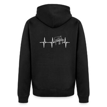 Pianiste Piano Heartbeat Piano Heartbeat - Veste à capuche bio Premium Unisexe - noir - Dos - Nico (187cm)