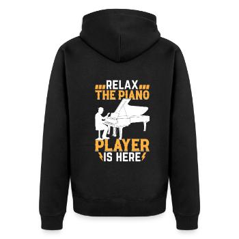 Relax The Piano Player Is Here - Clavier Pianiste - Veste à capuche bio Premium Unisexe - noir - Dos - Nico (187cm)