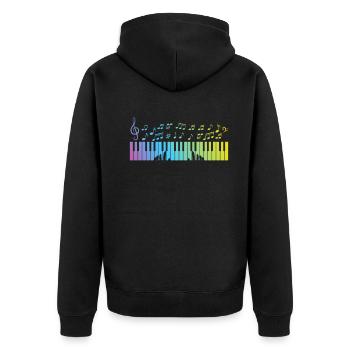 Pianiste à clavier Piano Notes de musique Pianiste Keyboar - Veste à capuche bio Premium Unisexe - noir - Dos - Nico (187cm)