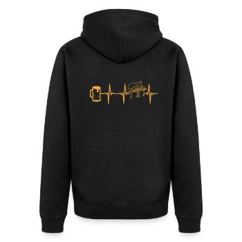 Piano Pianiste Pianiste Piano Heartbeat Piano H - Veste à capuche bio Premium Unisexe - noir - Dos - Nico (187cm)