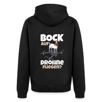 Drone Lustiger Drohnenpilot - Bock auf Drohne flie - Unisex Premium Bio Zip Hoodie - Schwarz - Hinten - Nico (187cm)