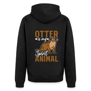 Otter Lover Cute Otter - Otter Is My Spirit Animal - Unisex Premium Bio Zip Hoodie - Schwarz - Hinten - Nico (187cm)